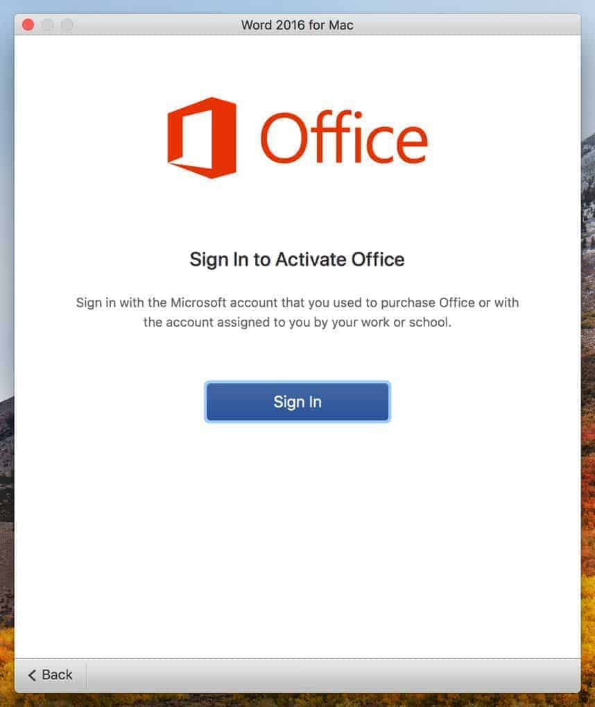 office 365 for mac crashing when activating
